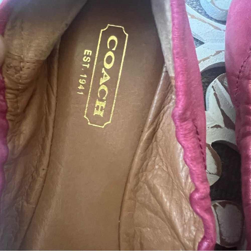 Coach Leather Ballet Pink & Brown Flats Shoes Wom… - image 3