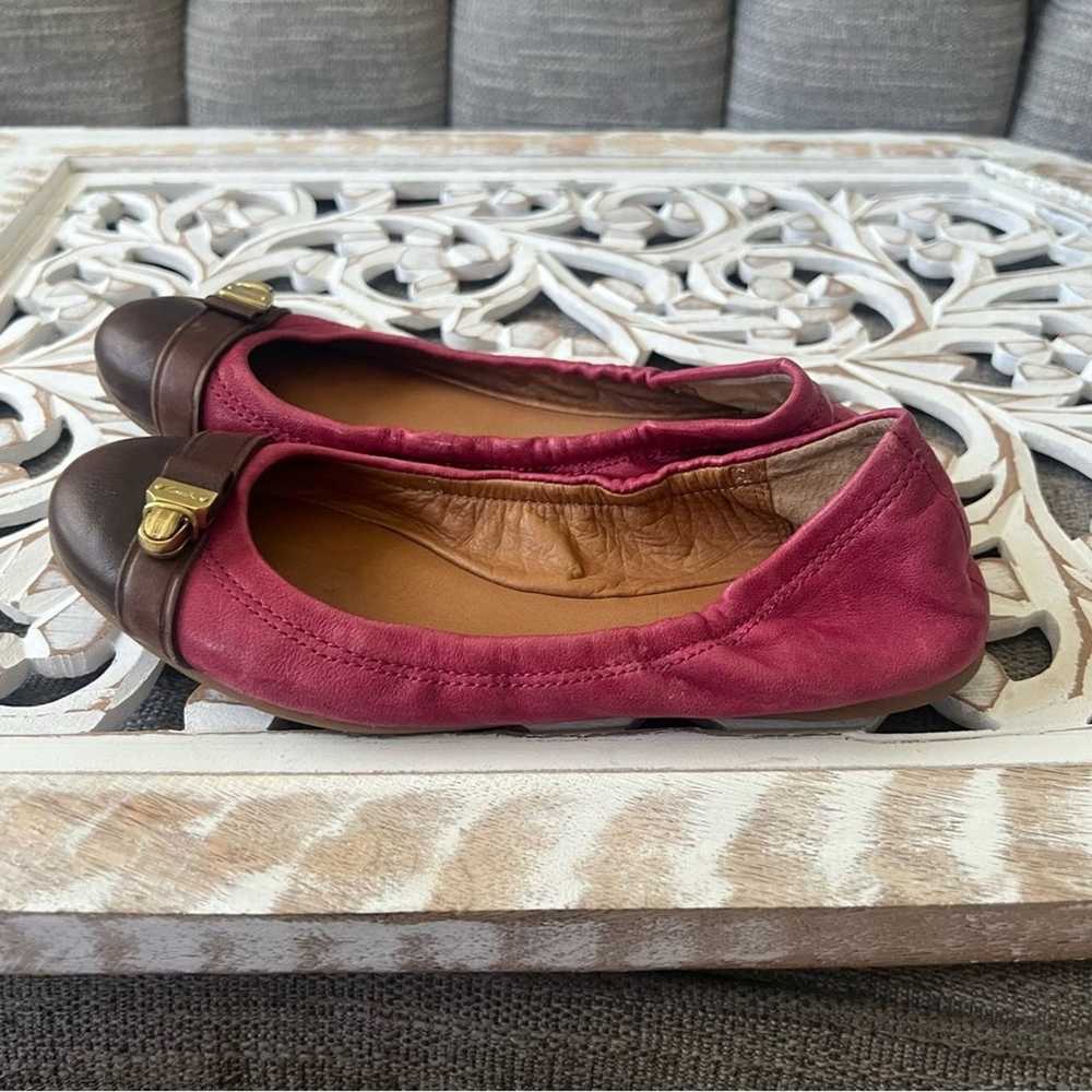 Coach Leather Ballet Pink & Brown Flats Shoes Wom… - image 4