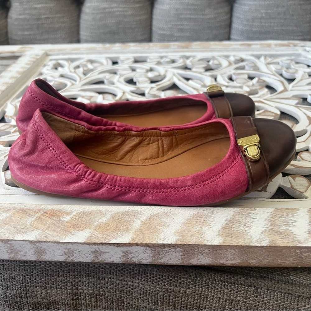 Coach Leather Ballet Pink & Brown Flats Shoes Wom… - image 6