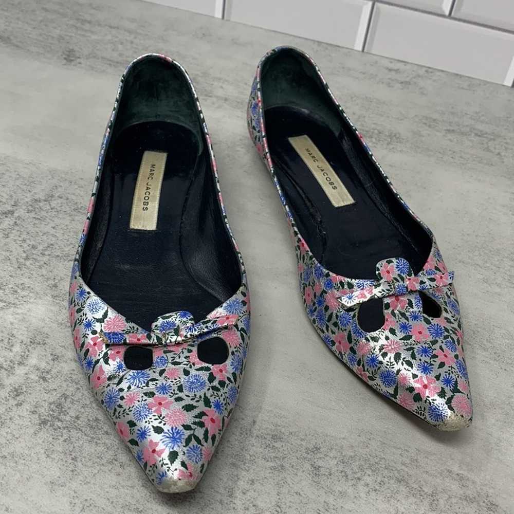 Marc Jacobs Silver Floral Ballet Flats - image 2