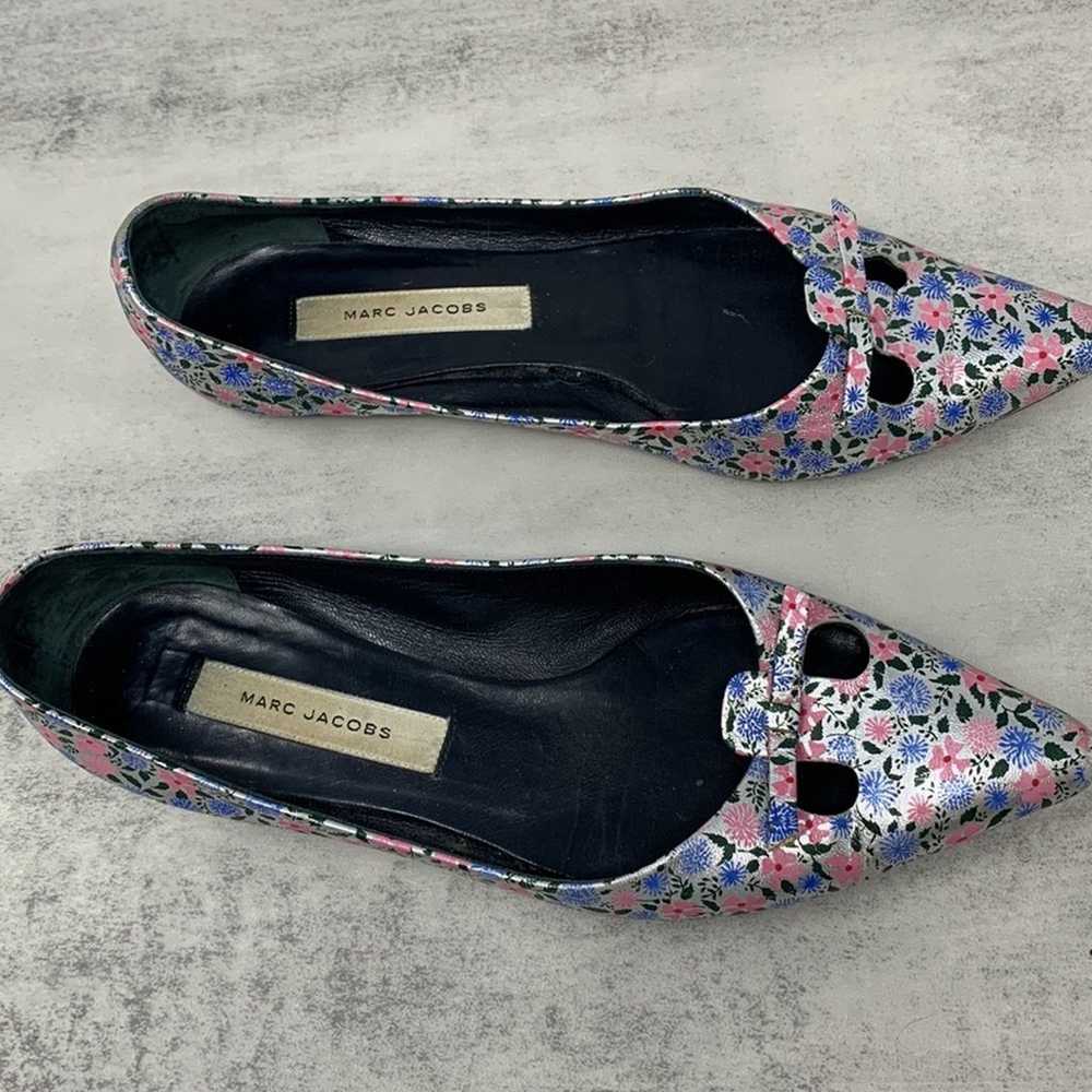 Marc Jacobs Silver Floral Ballet Flats - image 4