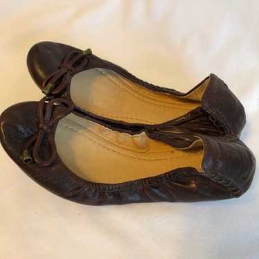 Frye Carson Collapsable Leather Ballet Flat