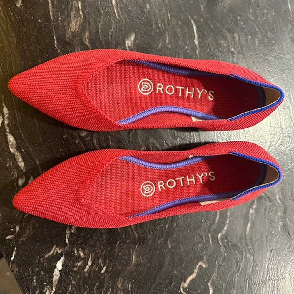 Rothy's The Point Red Ballet Flats Loafers Size W… - image 3