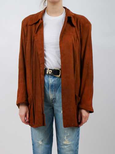 1940s Suede Oversized Brown Jacket