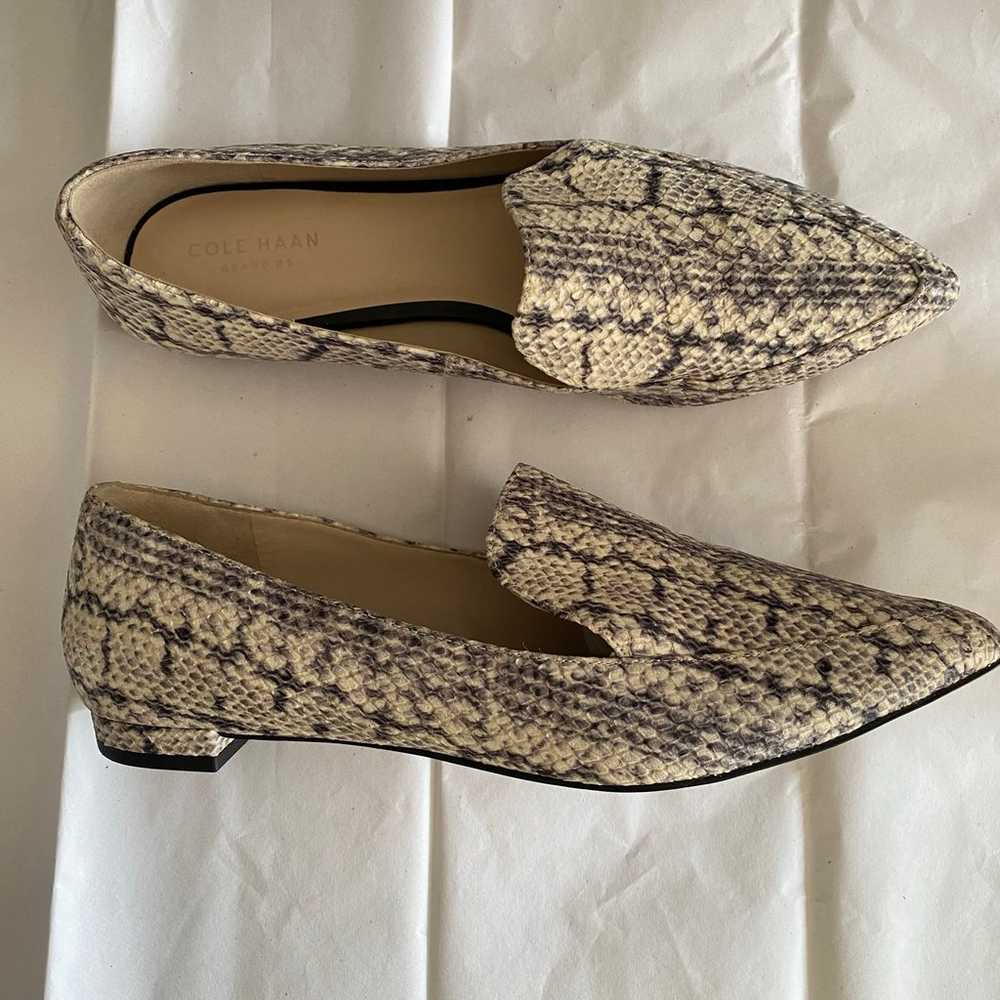 Cole Haan leather flats Brie Skimmer Snakeskin po… - image 12