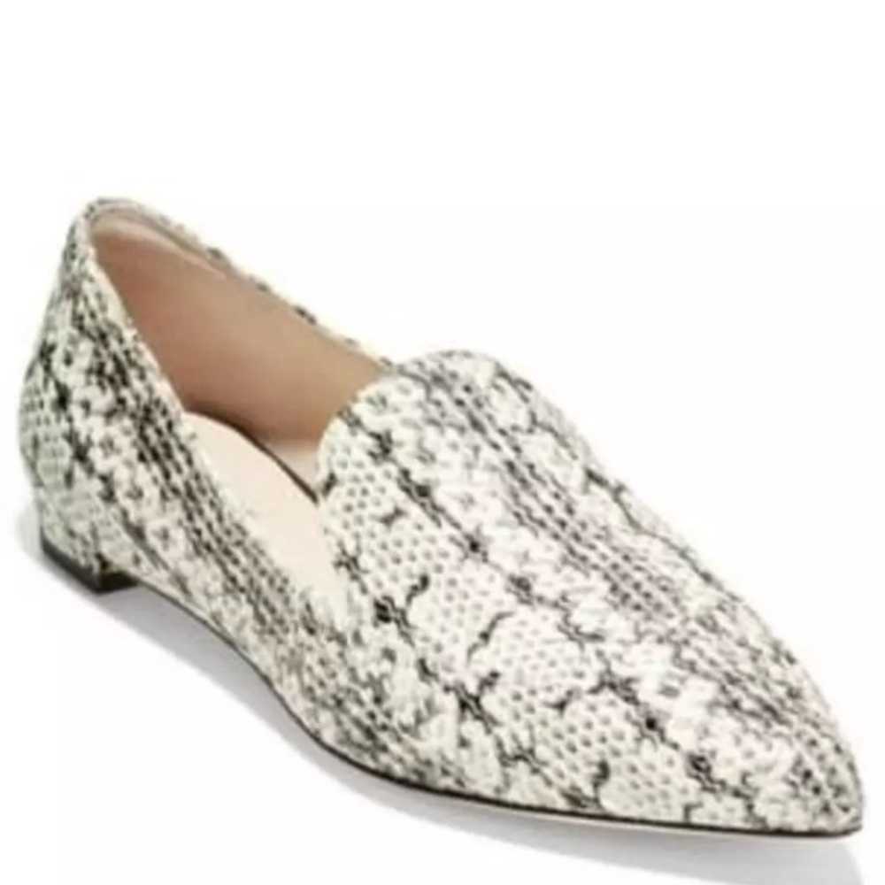 Cole Haan leather flats Brie Skimmer Snakeskin po… - image 1