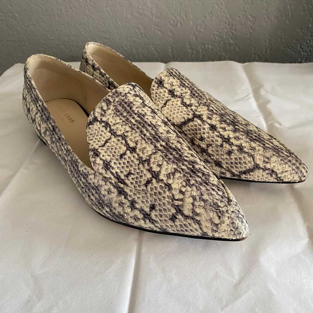 Cole Haan leather flats Brie Skimmer Snakeskin po… - image 5