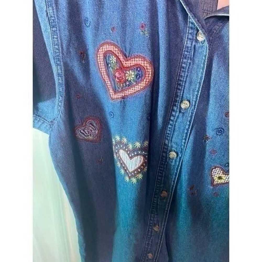 Vintage Bobbi Brooks ladies L heart embroidered s… - image 4