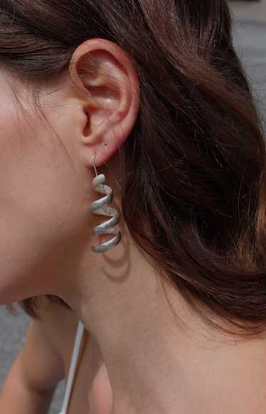 Vintage Sterling Silver Spiral Drop Earring