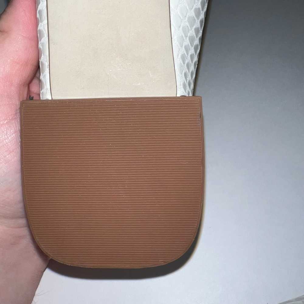 NWOT SAKS FIFTH AVENUE Snake-Embossed White Leath… - image 11