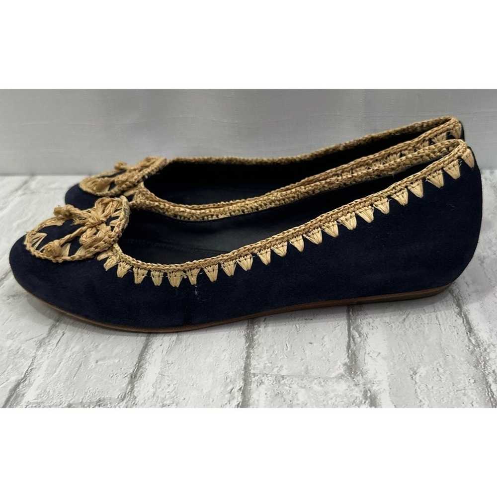 TORY BURCH Natasha Ballet Flat Navy Blue Suede an… - image 4