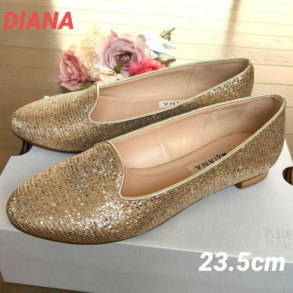 DIANA Flat Shoes Gold Glitter Lamé 23.5cm - image 1