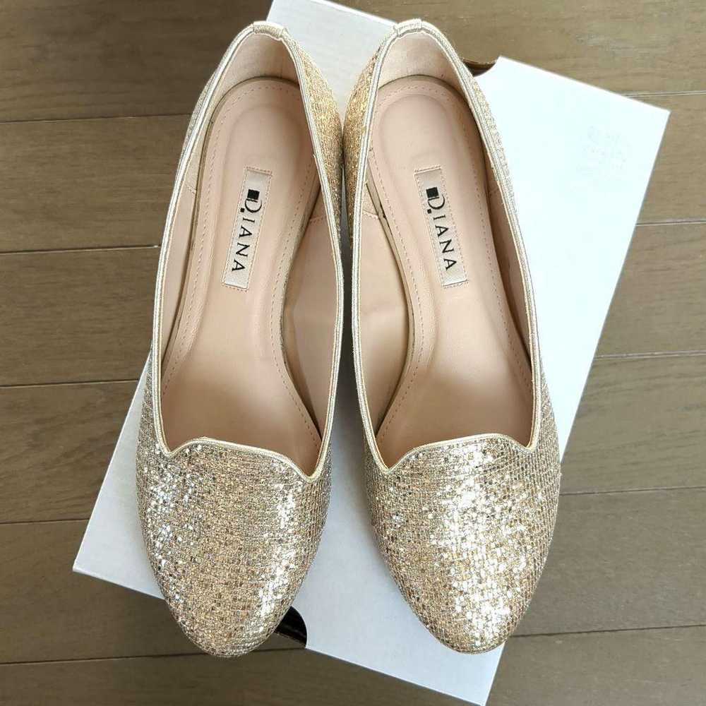 DIANA Flat Shoes Gold Glitter Lamé 23.5cm - image 5