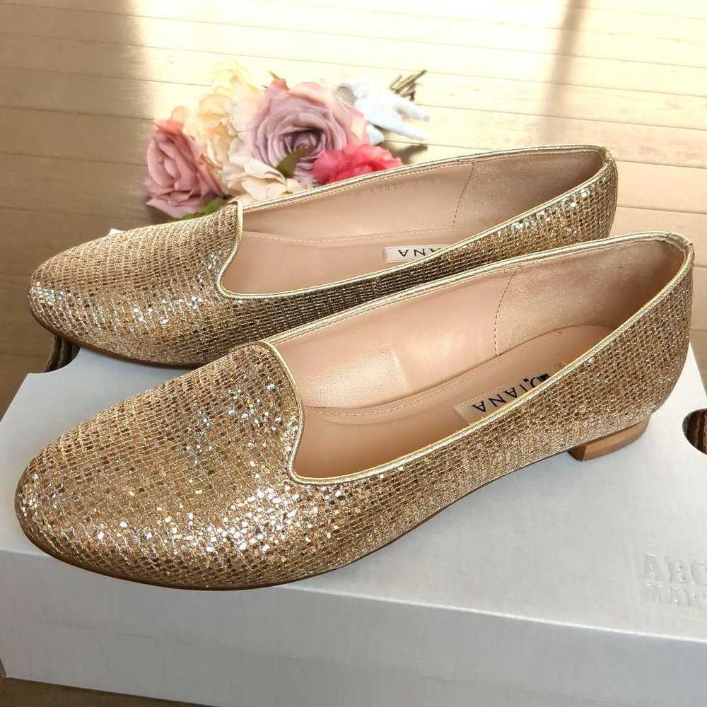 DIANA Flat Shoes Gold Glitter Lamé 23.5cm - image 9