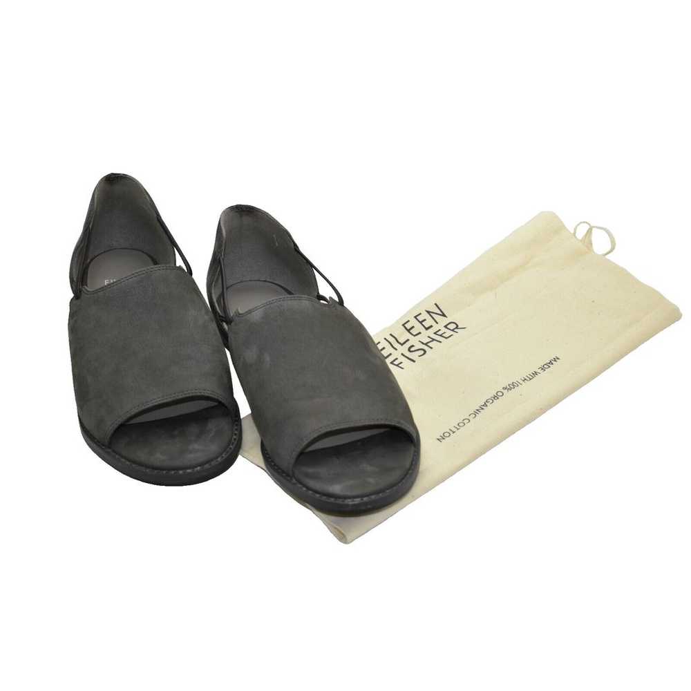 A8 Auth EILEEN FISHER Grey Nubuck Elastic Stripes… - image 1