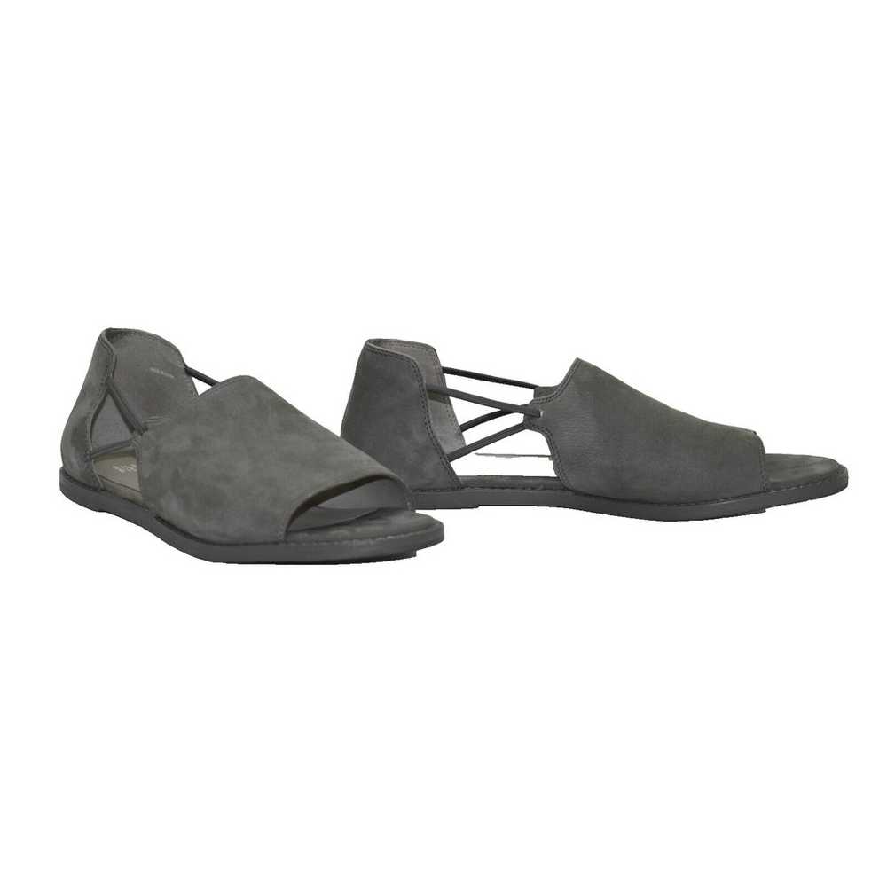 A8 Auth EILEEN FISHER Grey Nubuck Elastic Stripes… - image 2