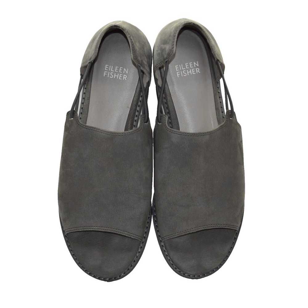 A8 Auth EILEEN FISHER Grey Nubuck Elastic Stripes… - image 4