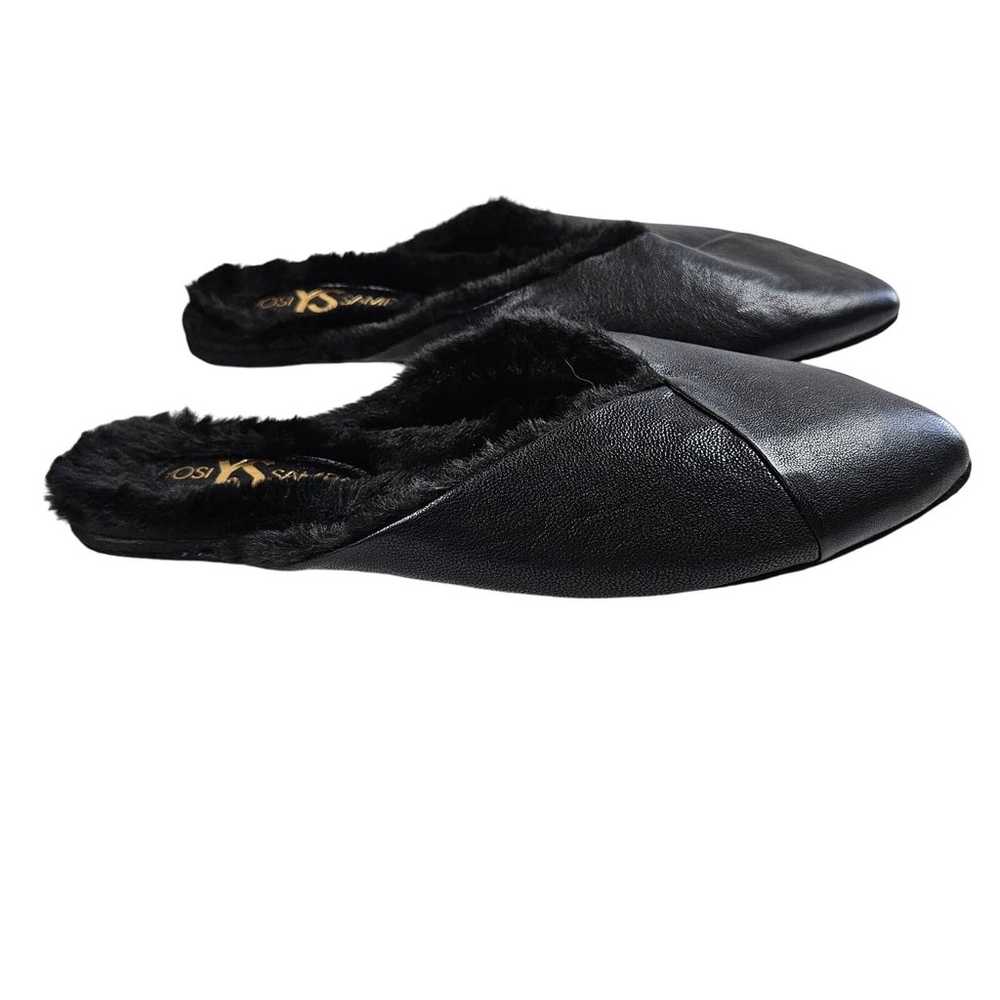 Yosi Samra Valentina Slipper Mule in Black Leathe… - image 1