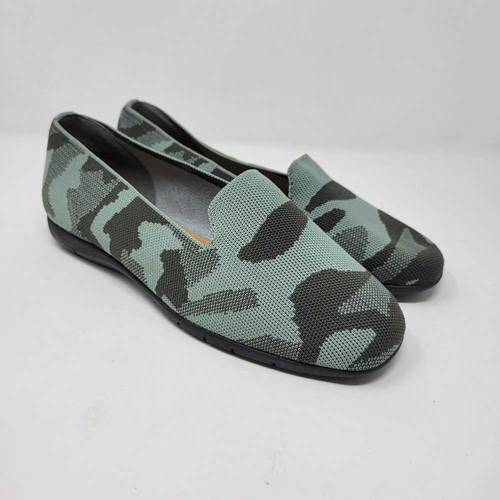 Comfortview Womens 8 Knit Camo Madie Flats Green … - image 2