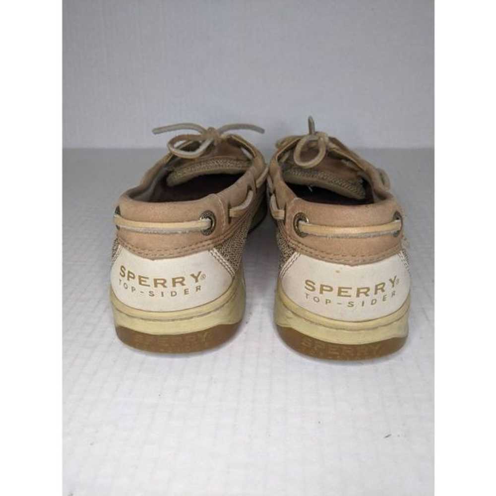 Sperry Top Sider Tan Linen Oat Leather Upper Ange… - image 5