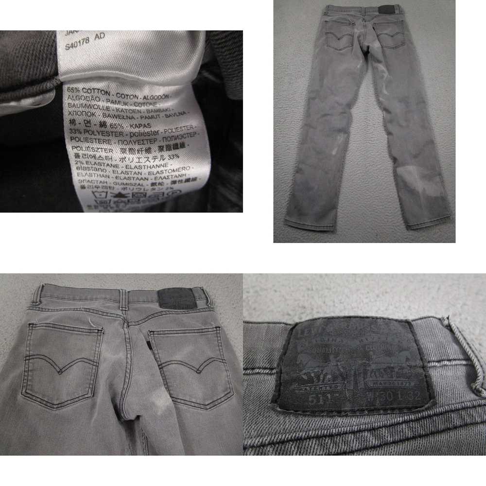 Levi's Levis 511 Jeans Mens 30x32 Gray Denim Dist… - image 4