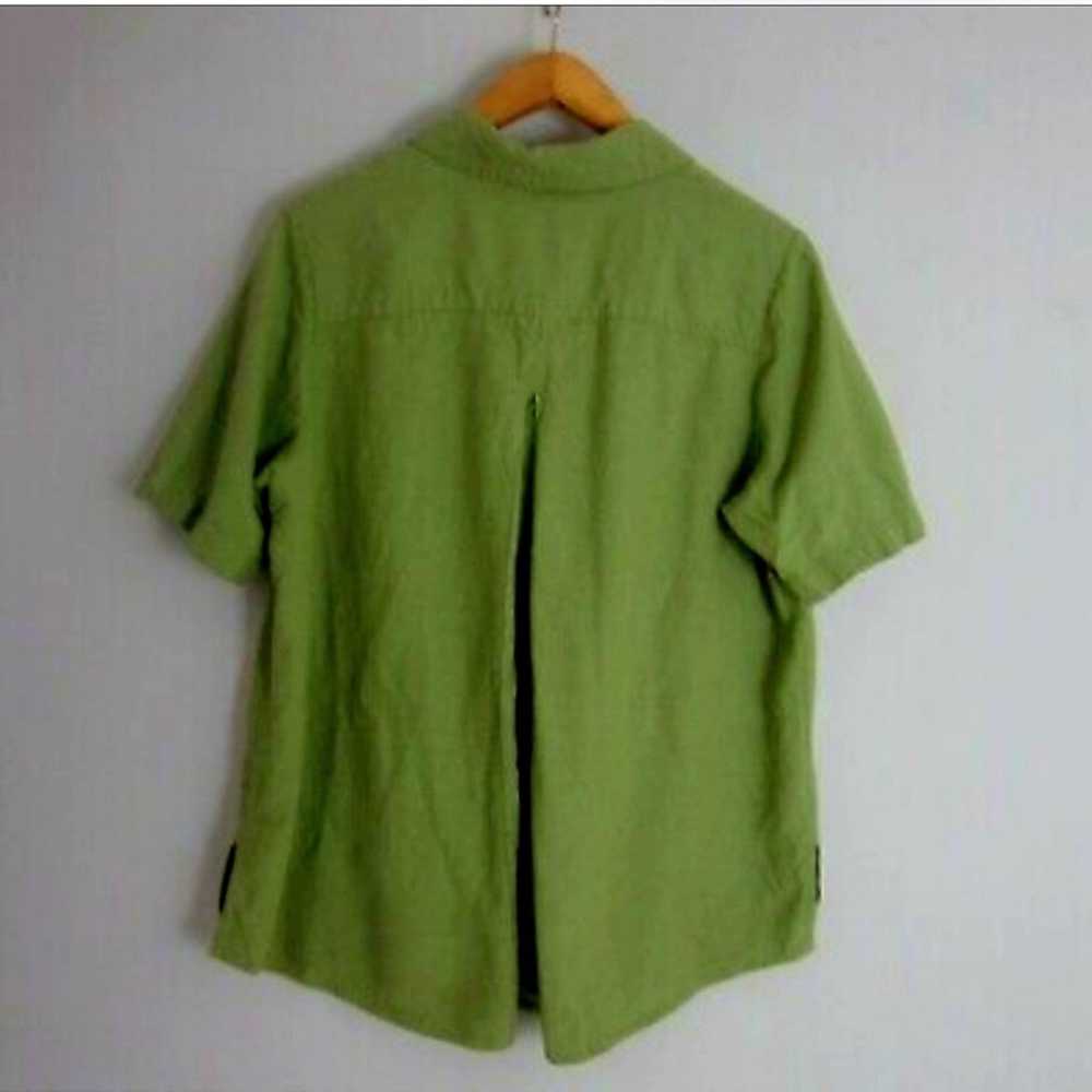 Vintage green linen blend blouse - image 2