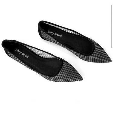 Jeffrey Campbell Meranda Black Mesh Flats