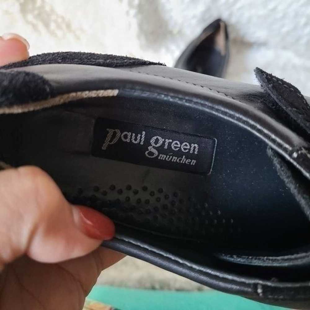 Paul Green Black Leather Sneakers Size US 7.5 - image 6