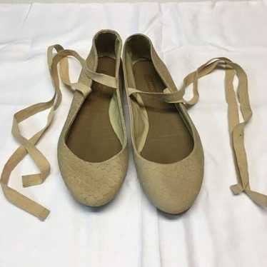 Nwot Zara ballet flats with ankle wrap sz 38 - image 1