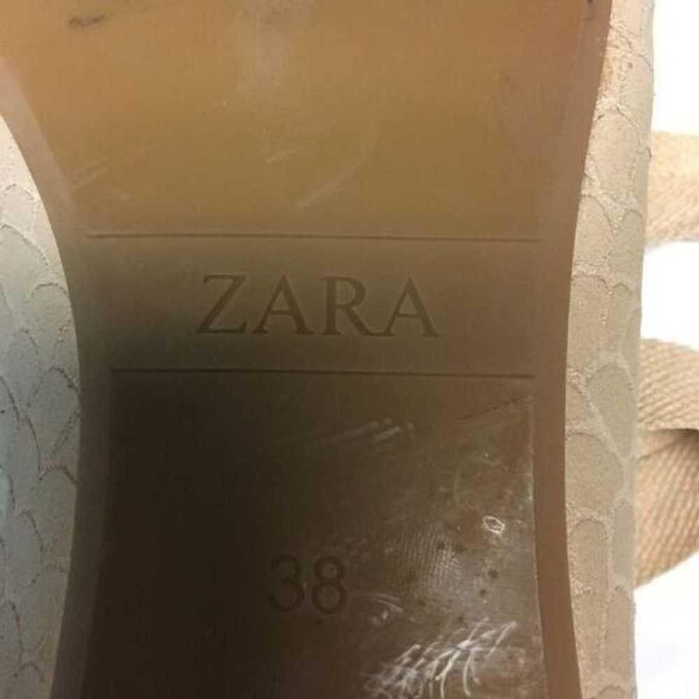 Nwot Zara ballet flats with ankle wrap sz 38 - image 3