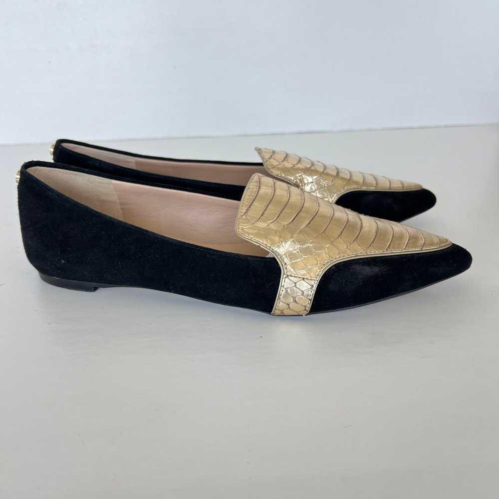 DKNY Dara Black Suede Gold Croc Embossed Leather … - image 2