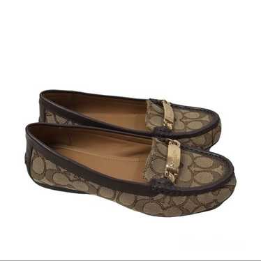 Coach signature olive outline loafers women’s size