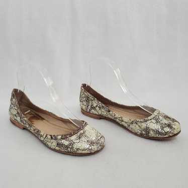 Frye Carson Crackled Leather Ballet Flats