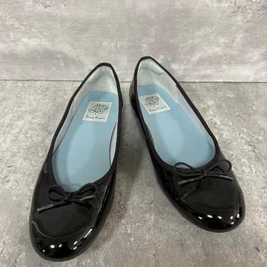 Rain Emma Francis Flat Ballet Shoes Black Enamel