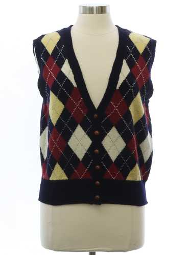 1980's The Villager Womens Wool Preppy Argyle Swea