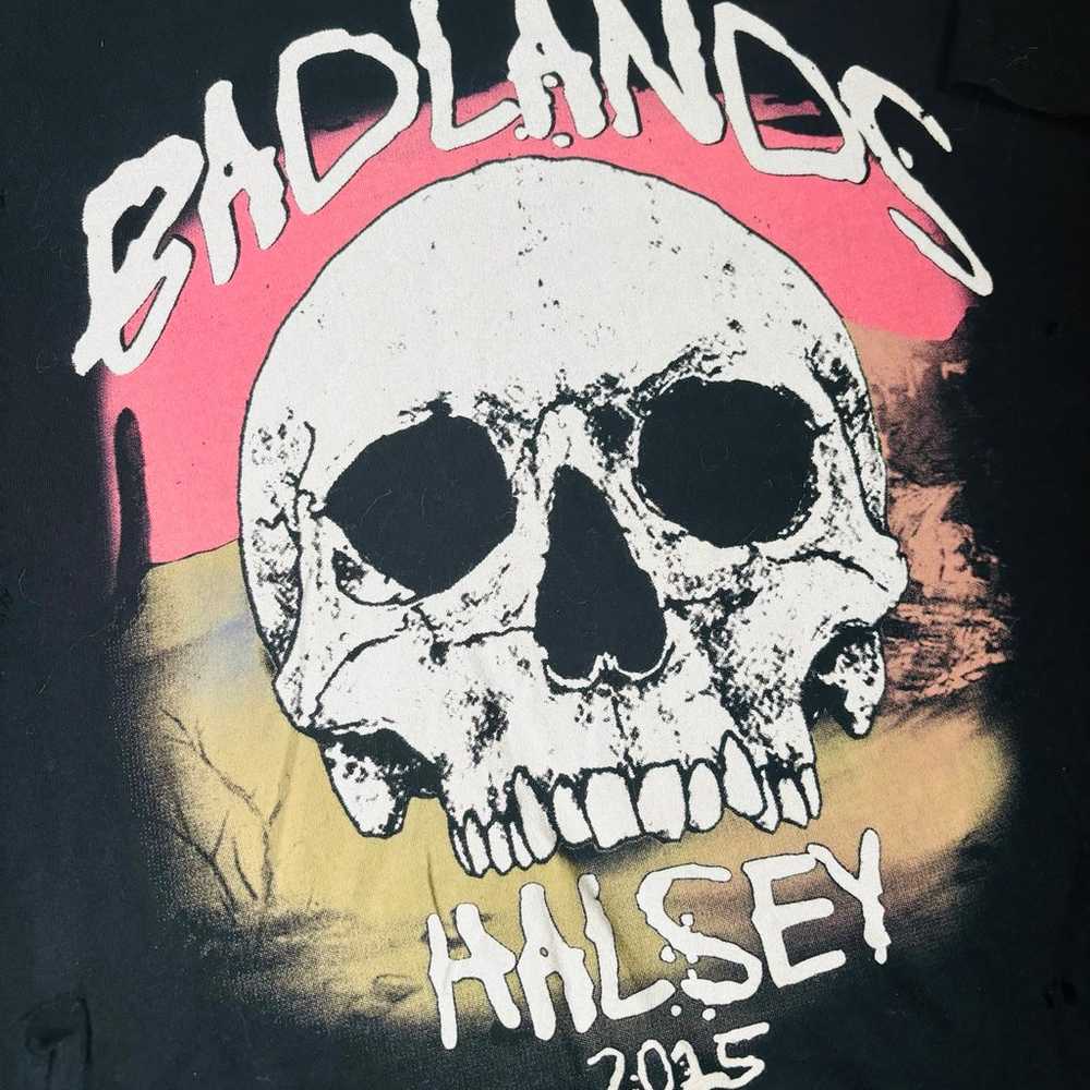 halsey 2015 badlands tour black distressed skull … - image 6