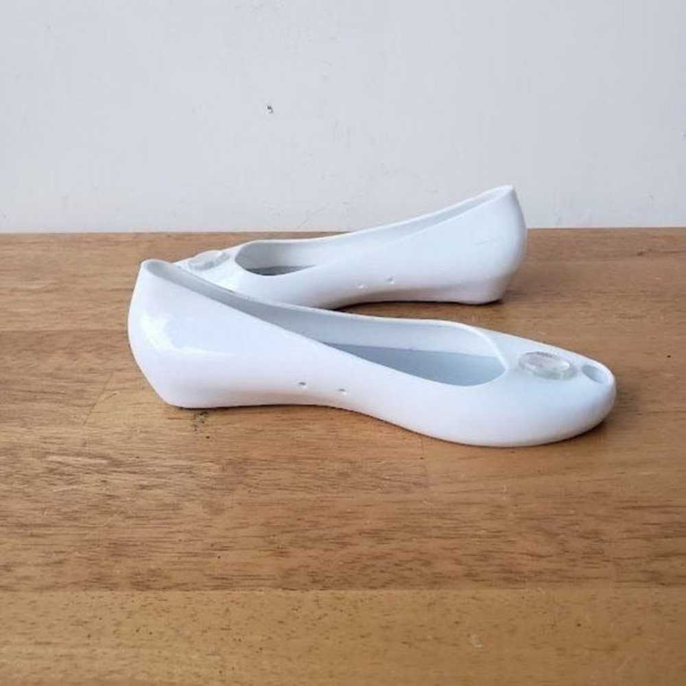 ARMANI White Jelly Peep Toe Flats - image 12