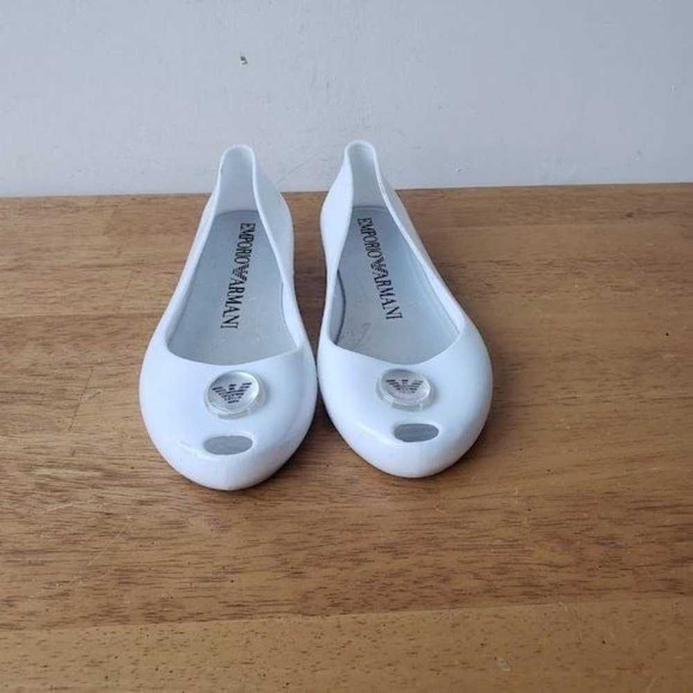 ARMANI White Jelly Peep Toe Flats - image 4