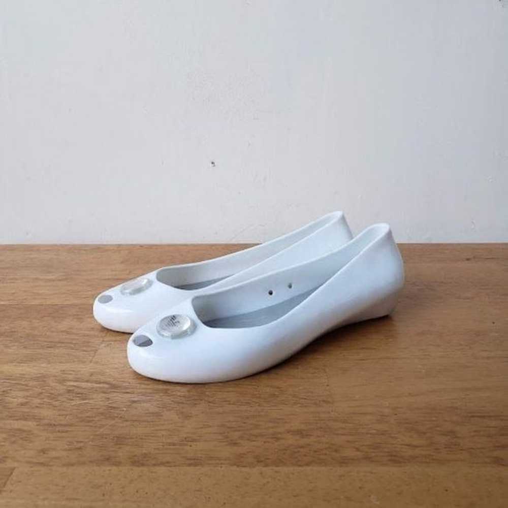 ARMANI White Jelly Peep Toe Flats - image 6