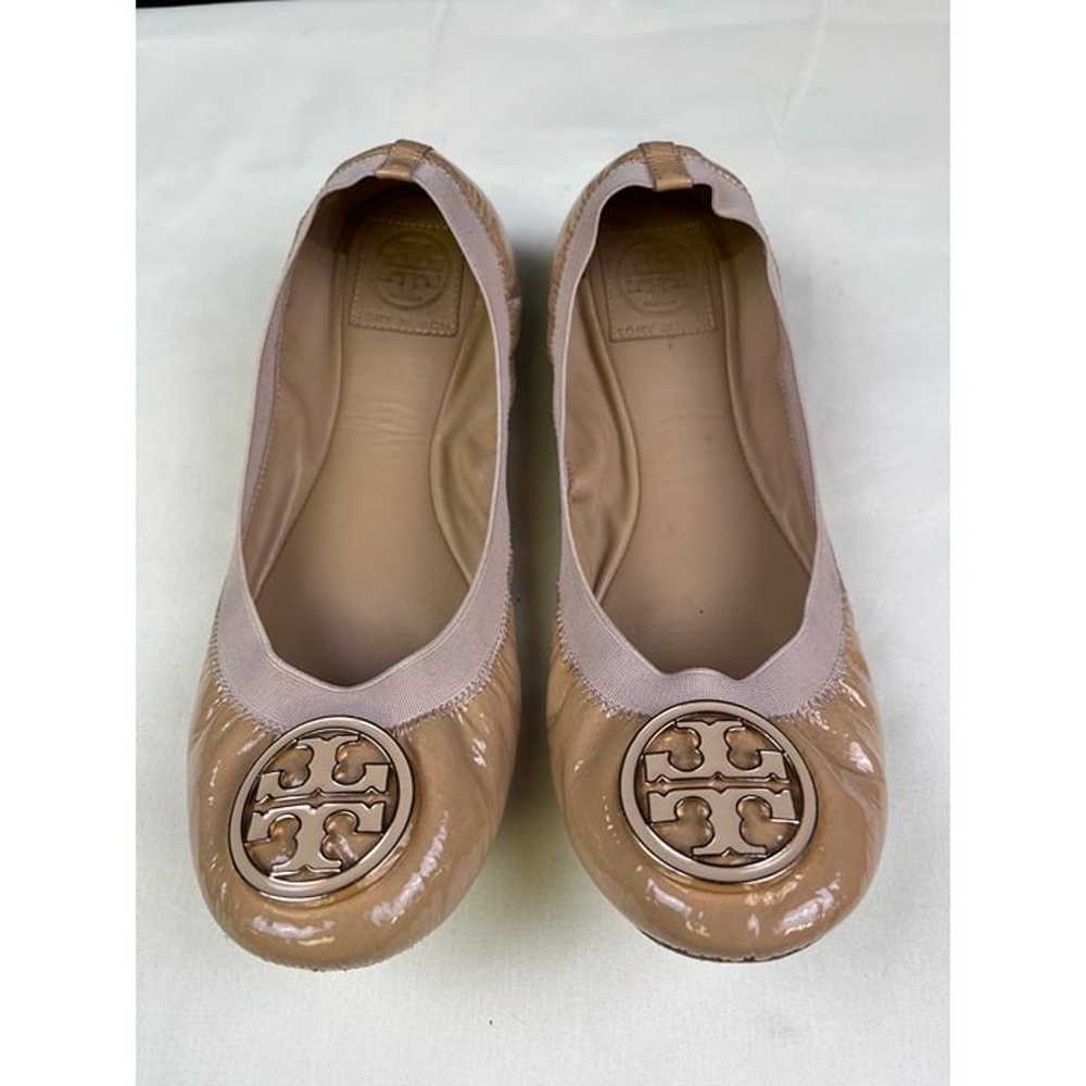 Tory Burch Women's Nude Leather Caroline Ballerin… - image 1