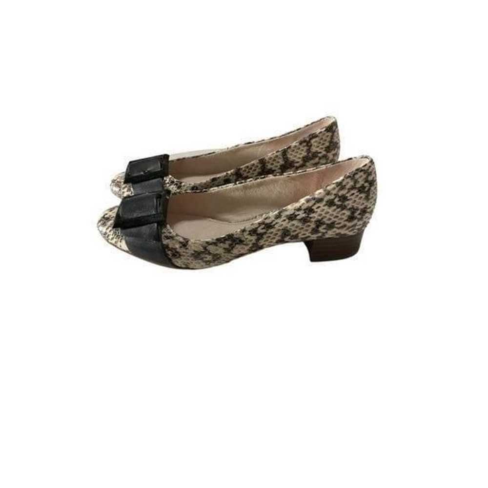 Louise et Cie Leather Snakeskin Buckle Toe flats,… - image 1