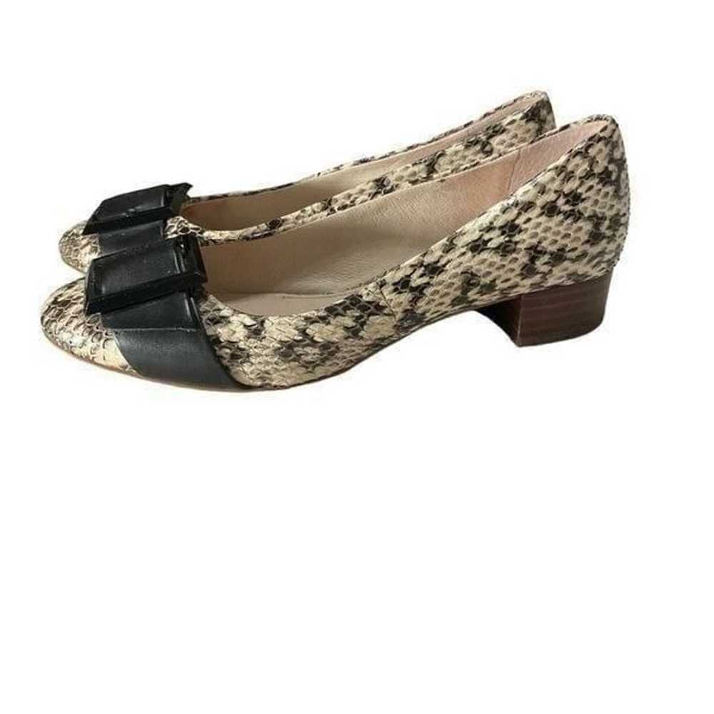 Louise et Cie Leather Snakeskin Buckle Toe flats,… - image 3