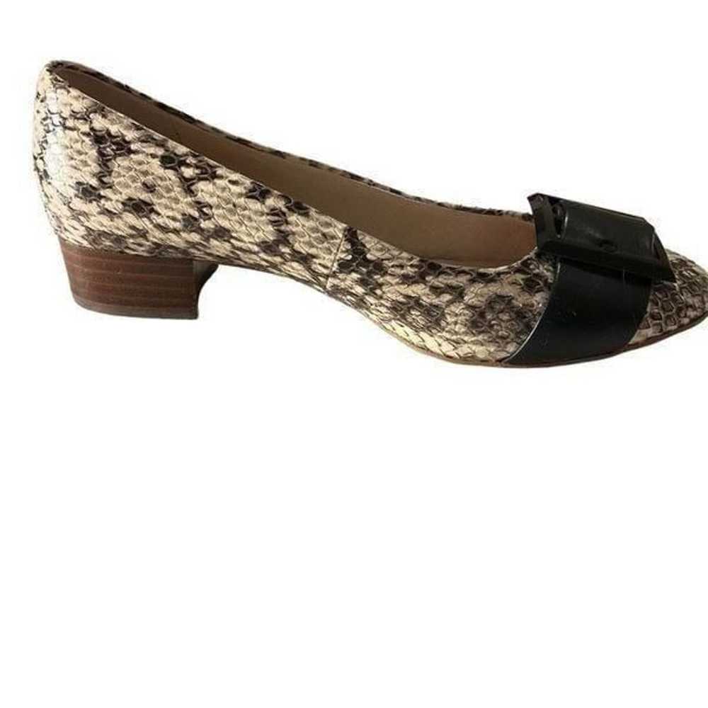 Louise et Cie Leather Snakeskin Buckle Toe flats,… - image 4