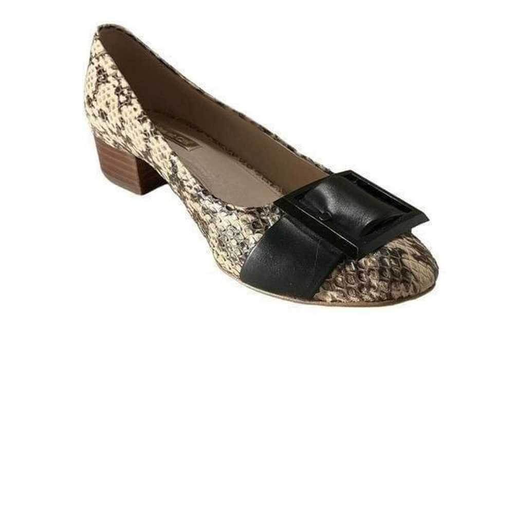 Louise et Cie Leather Snakeskin Buckle Toe flats,… - image 8