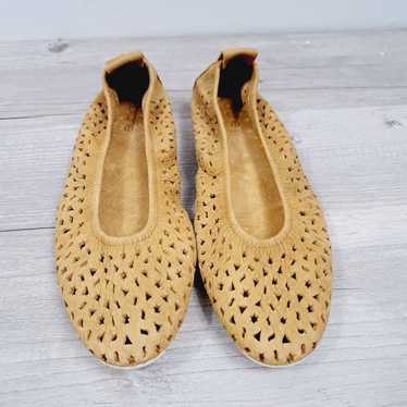 Arche Suede Nubuck Leather Perforated Ballet Flat… - image 1