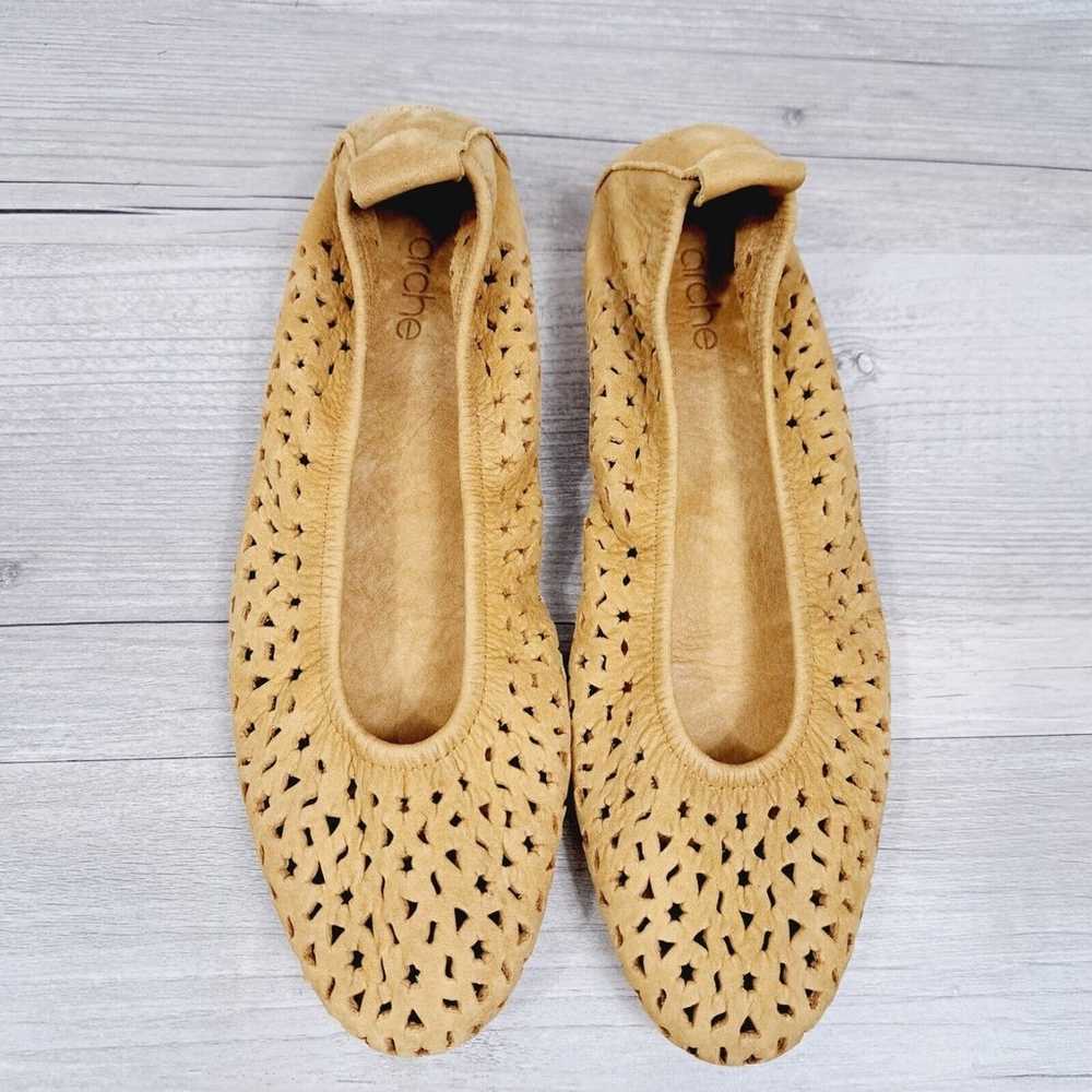 Arche Suede Nubuck Leather Perforated Ballet Flat… - image 2