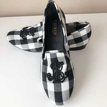 Lauren Ralph Lauren Black & White Gingham Monogra… - image 1