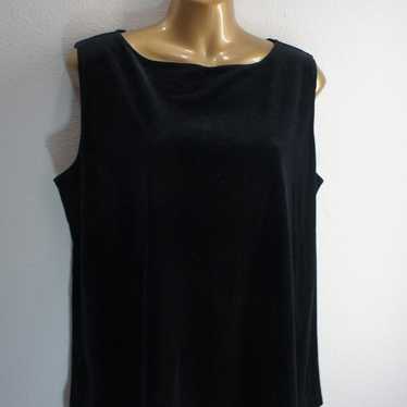 Chicos design vintage velvet boat neck tank top s… - image 1