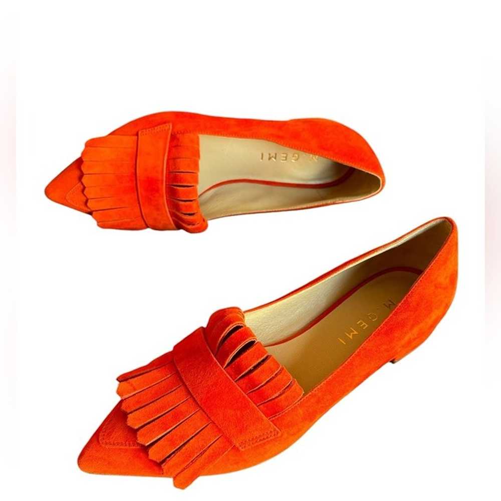 M. Gemi Pointed Fringe Slip On Suede Burnt Orange… - image 10