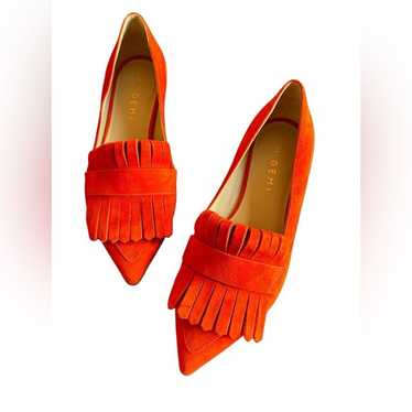 M. Gemi Pointed Fringe Slip On Suede Burnt Orange… - image 1